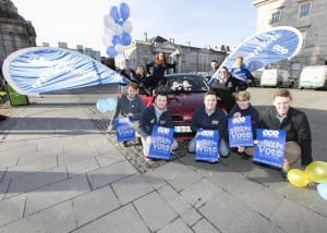 Repro Free: 15/02/2016 Memebers of the Union of Students in Ireland (AMLÉ) are taking to the road for two weeks to encourage students to vote in the upcoming General Election. Partnered with smartvote.ie, AMLÉ are empowering and educating it's membership and the 80,000 newly registered voting bloc on where each party stands on issues like fees, grants, student accommodation and repeal the 8th. Picture Andres Poveda