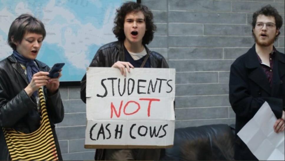 National Students Action Group currently occupying the Department of Finance to demand action on student cost-of-living and accommodation crisis